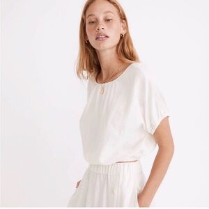 Madewell Linen-Blend Bubble Top